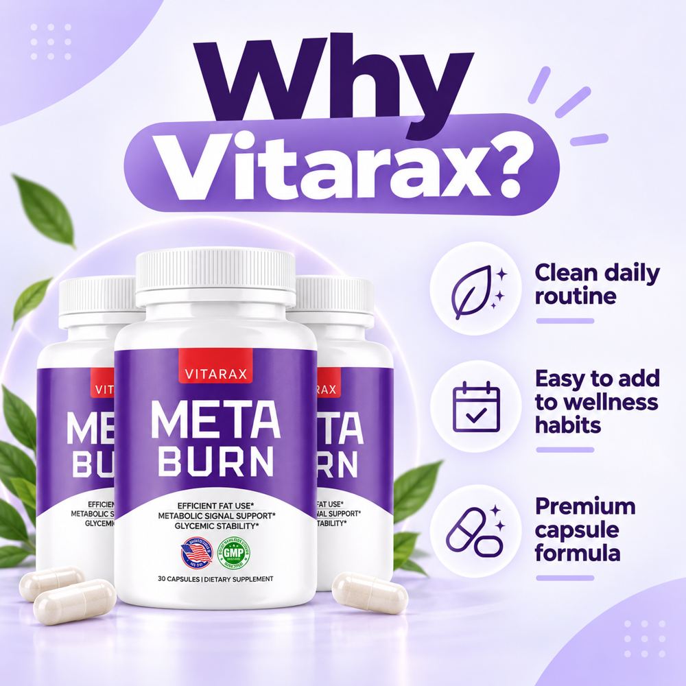 Vitarax MetaBurn single-bottle visual highlighting its capsule format